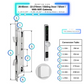 Smart Door Lock Thin - 28-85mm (22x270mm) Sliding Door - Silver - With WiFi Gateway