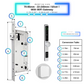 Smart Door Lock Thin - 70-85mm (22x240mm) - Silver - With WiFi Gateway
