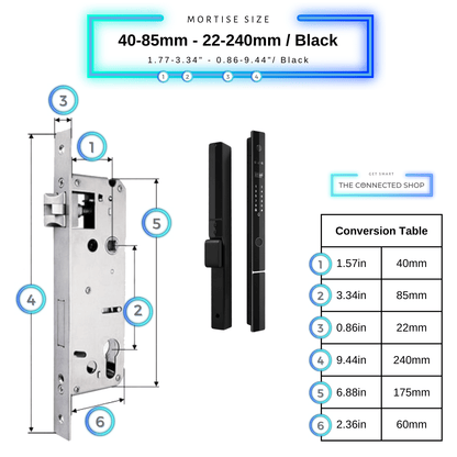 Smart Door Lock Next Gen Plus - Black - 40-85mm (22x240mm)