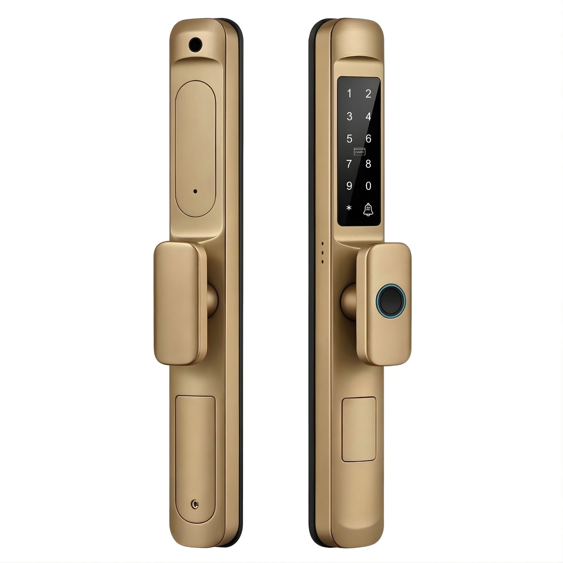 smart door lock slim knob gold