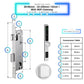 Smart Door Lock Thin - 28-85mm (22x240mm) - Silver - With WiFi Gateway