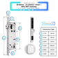 Smart Door Lock Thin - 45-85mm (22x240mm) - Silver - With WiFi Gateway
